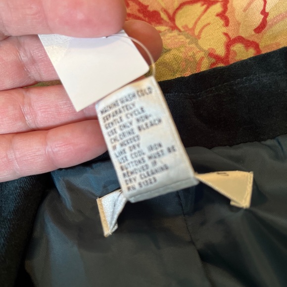 JUDITH HART Size 14 Green Velvet Blazer 2 Rhinestone Buttons Holiday Cotton $139 - Picture 11 of 12